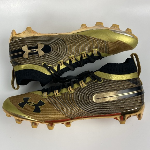 Under Armour Men's Spotlight MC Gold Football Cleats, Size 12 - Picture 7 of 16